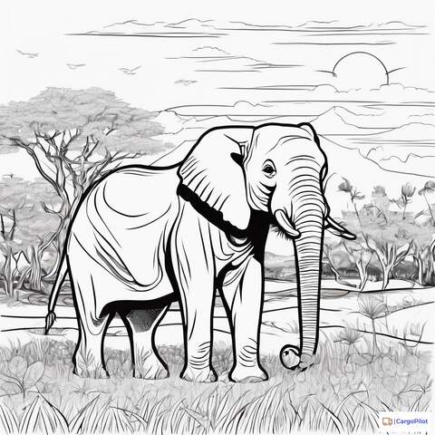 Kolorowanka-Słoń 21