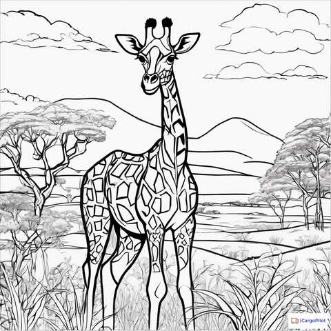 Kolorowanka-Żyrafa 25