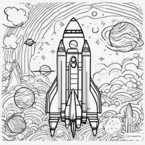 Kolorowanka-Kosmiczna Rakieta 1