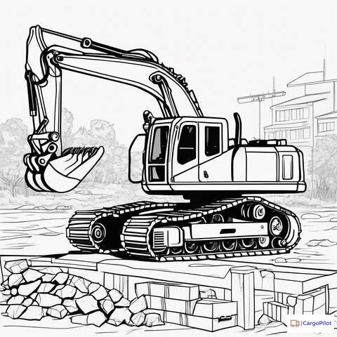Kolorowanka-Koparka na budowie 13