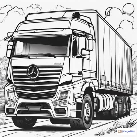 Kolorowanka -Ciężarówka z naczepą 17