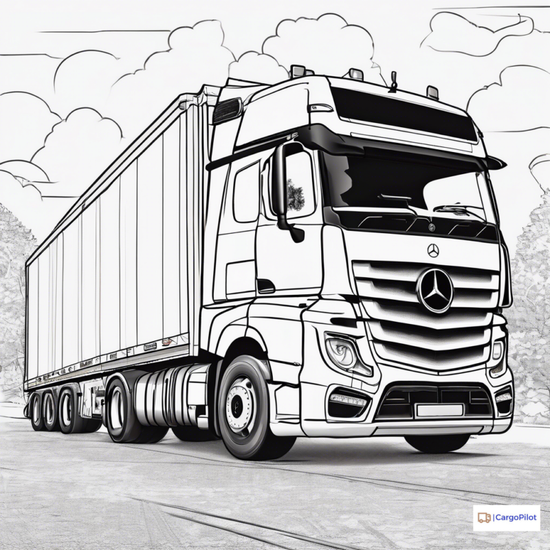 Kolorowanka -Ciężarówka z naczepą 18