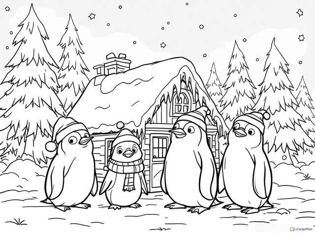 Kolorowanka-Pingwiny Zimą 27