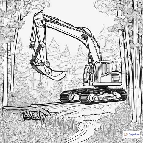 Kolorowanka-Maszyna do ścinania drzew 7