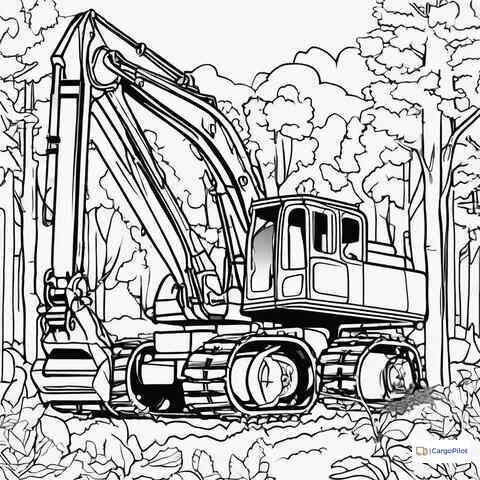 Kolorowanka-Maszyna do ścinania drzew 8