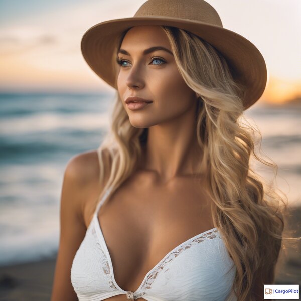 Grafika JPEG. Modelka Plaża
