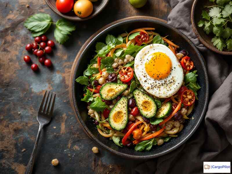 Grafika JPEG. Sałatka z Jajkiem Sadzonym