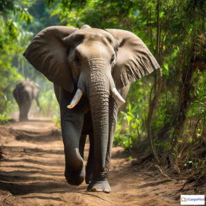 Grafika JPEG. Słoń w Dżungli