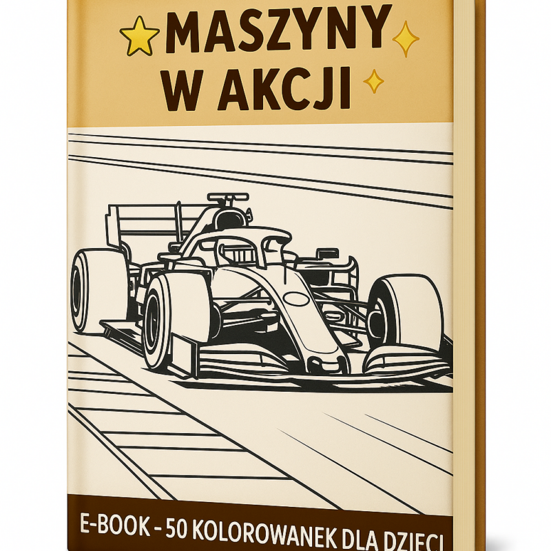 ⭐Ebook „Maszyny w Akcji” – 50 kolorowanek dla dzieci✨